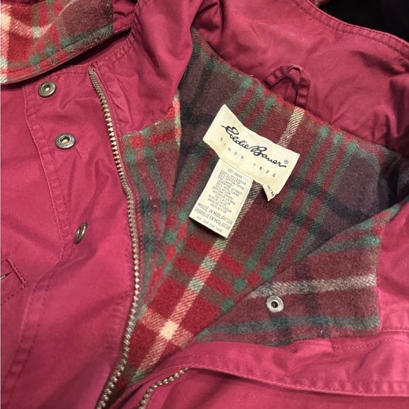 Vintage Eddie Bauer Women's Red Hooded Jacket - Picture 2 of 8